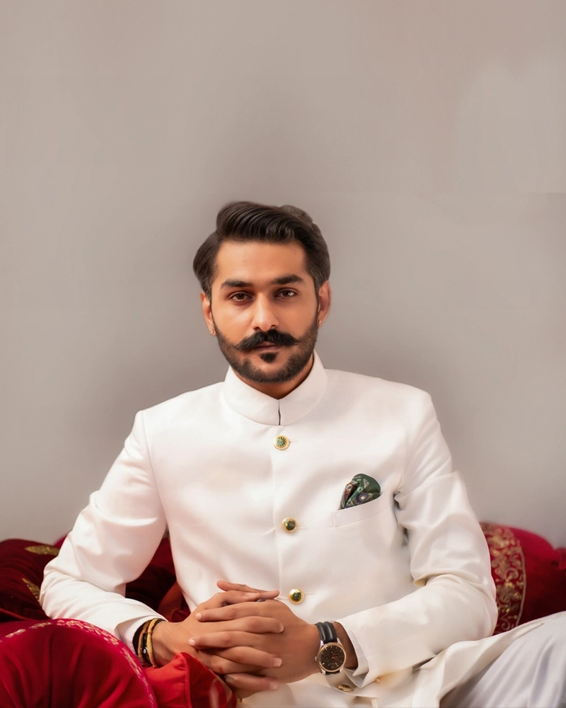 Majestic White Achkan - Image 3