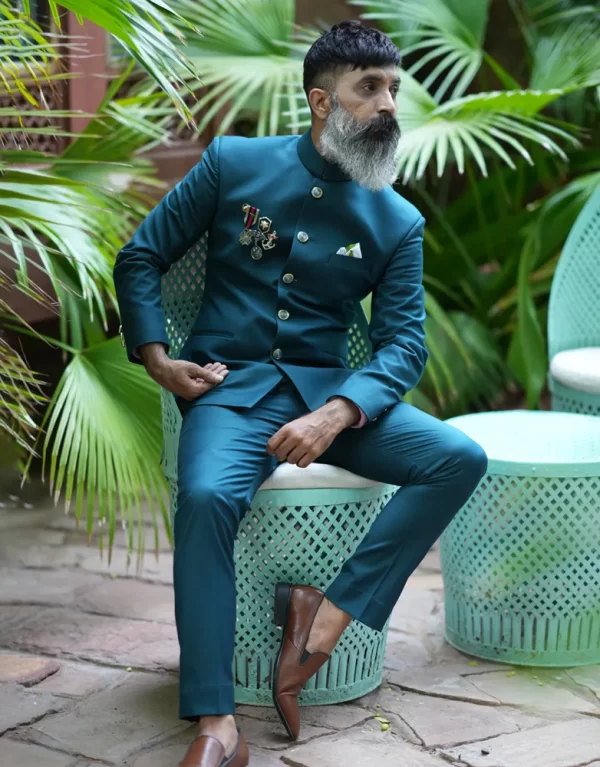 Green Grandiose Bandhgala