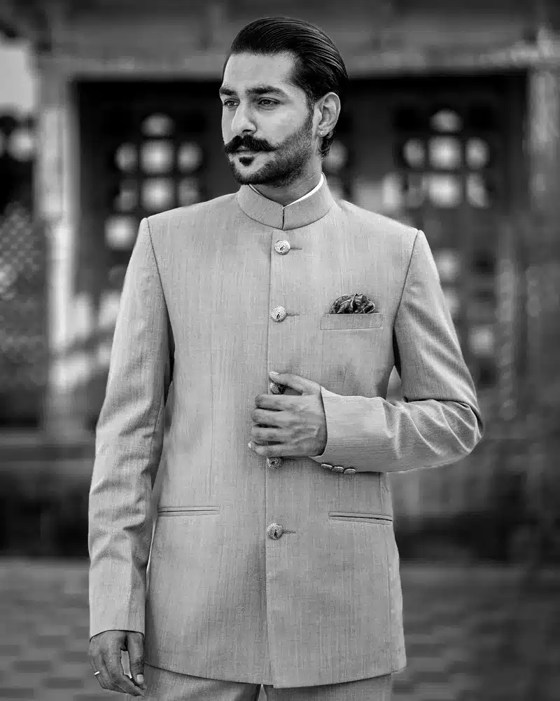 Knight's Grey Silhouette Bandhgala - Image 3