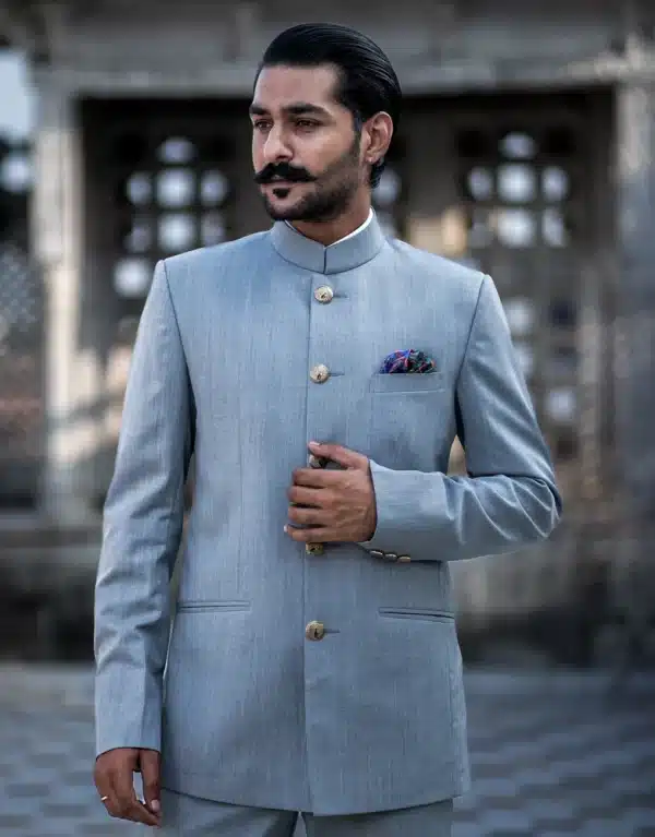 Knight's Grey Silhouette Bandhgala