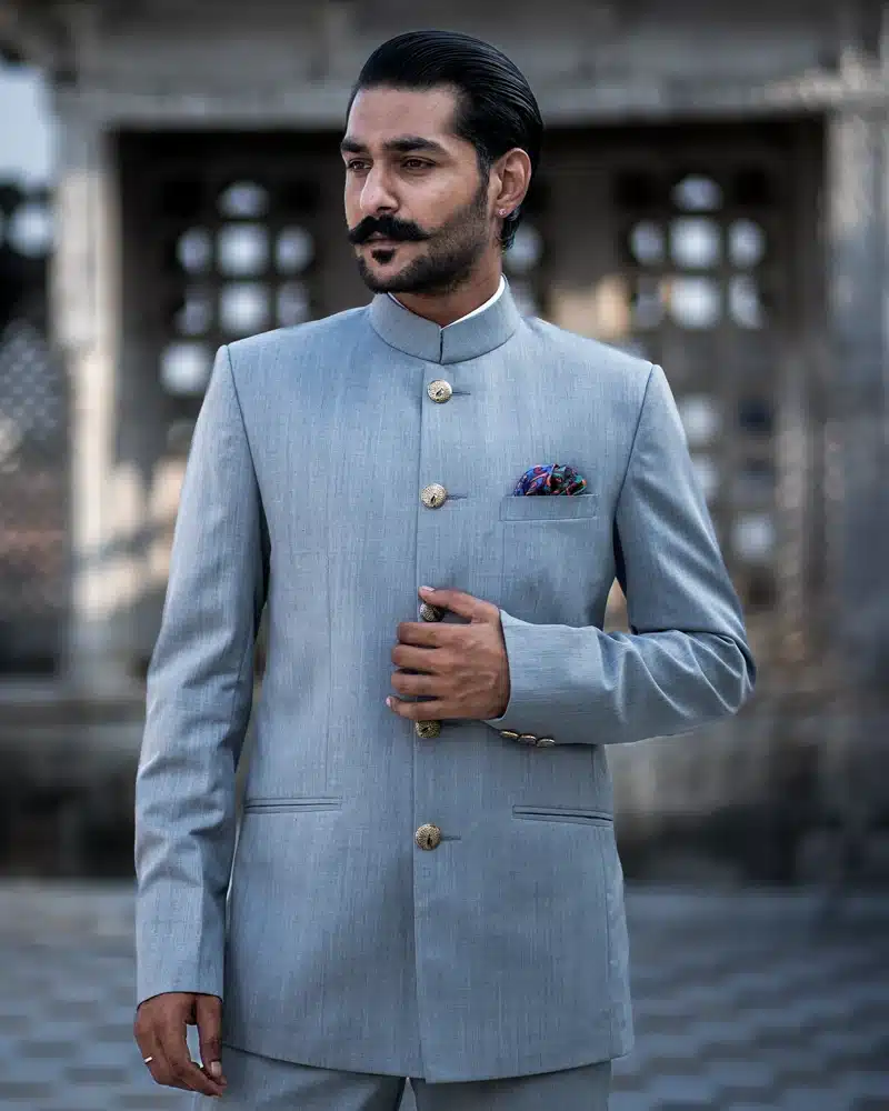 Knight's Grey Silhouette Bandhgala