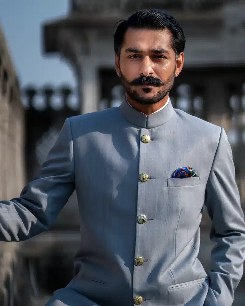 Knight's Grey Silhouette Bandhgala - Image 4