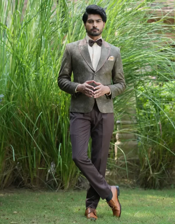 Moss Green Aureate Tuxedo Set