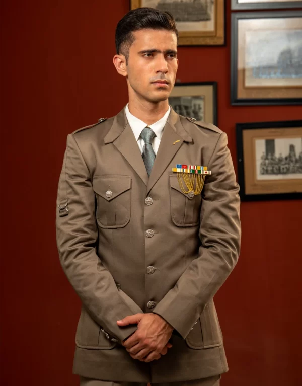 Regimental Vogue Military Olive Green Luxury Blazer Set